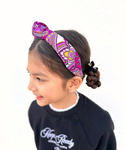 Child Size Purple Bandana Knotted Headband