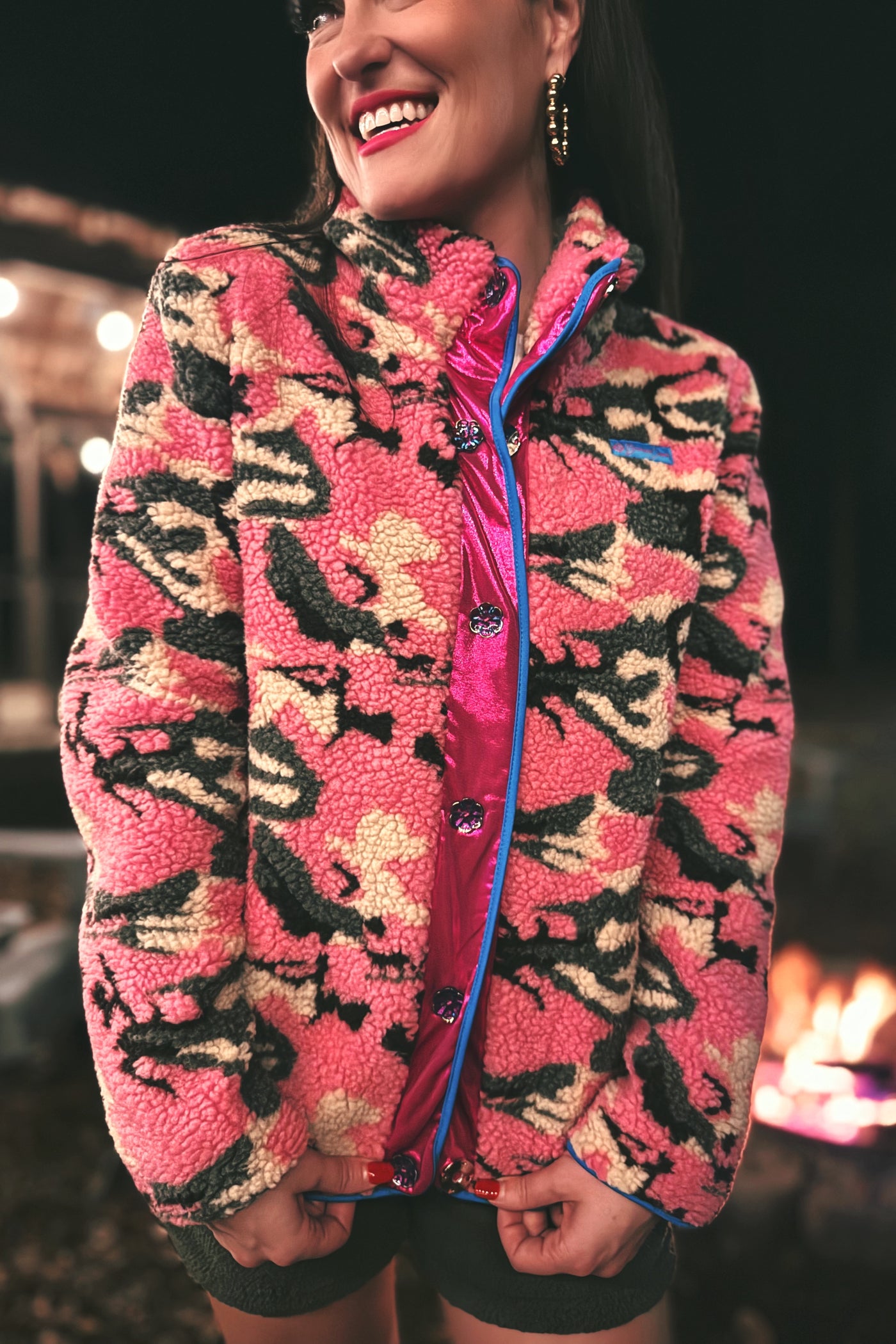 BC Pink Camo Pile Fleece Jacket