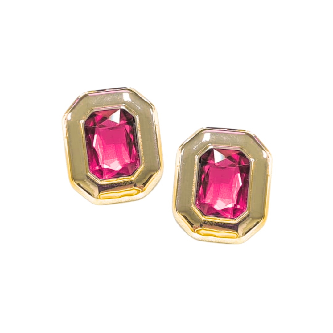 Pink Jeweled Studs