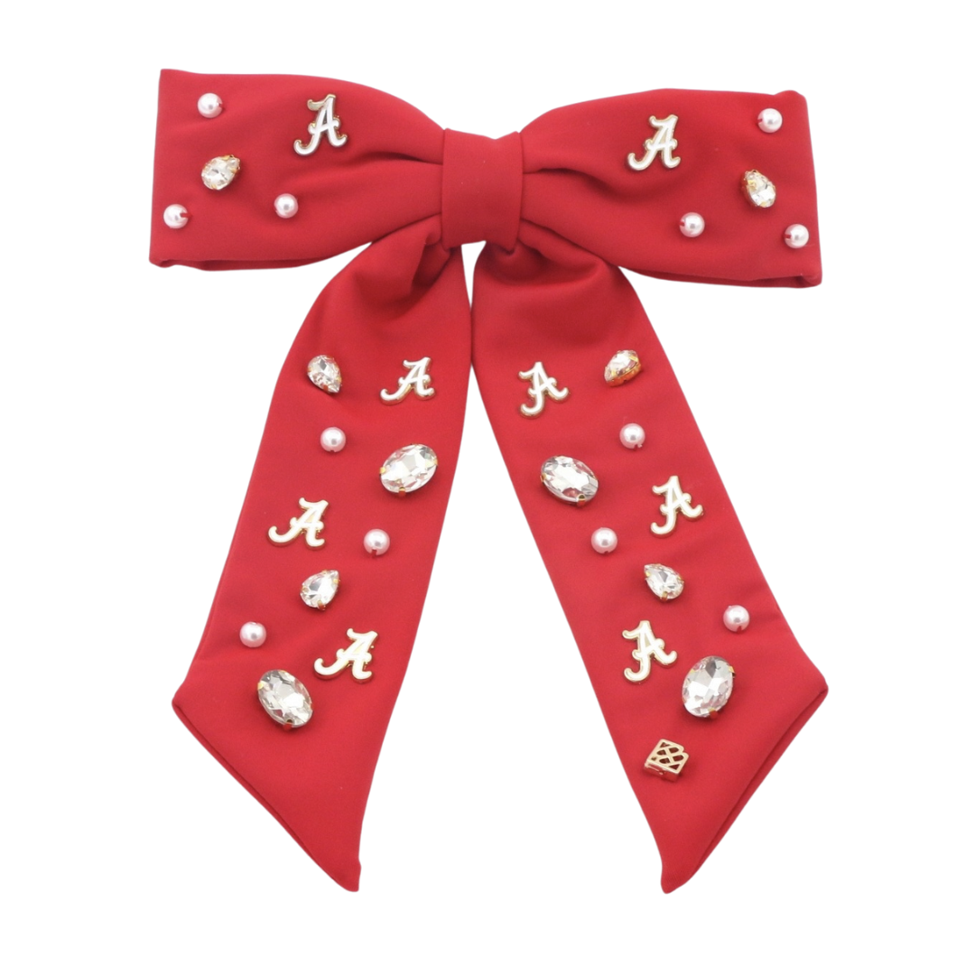 Alabama Crimson Bow Barrette