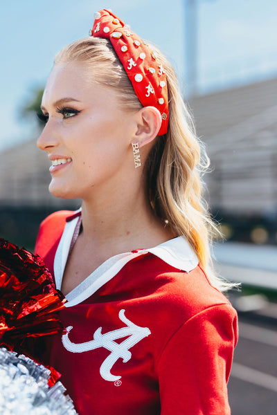 Alabama BAMA Pavé Rhinestone Stud Earrings