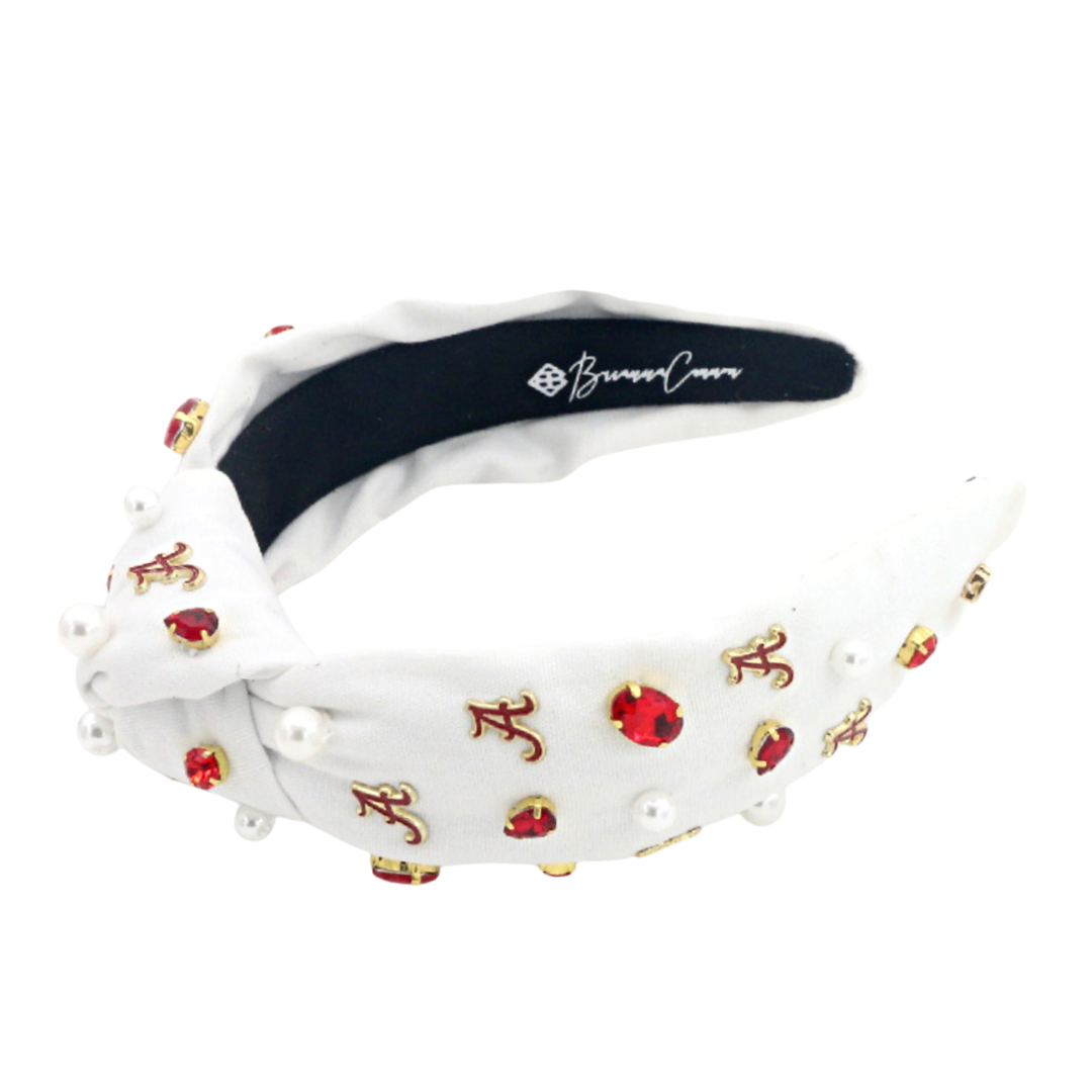 Alabama White Logo Headband