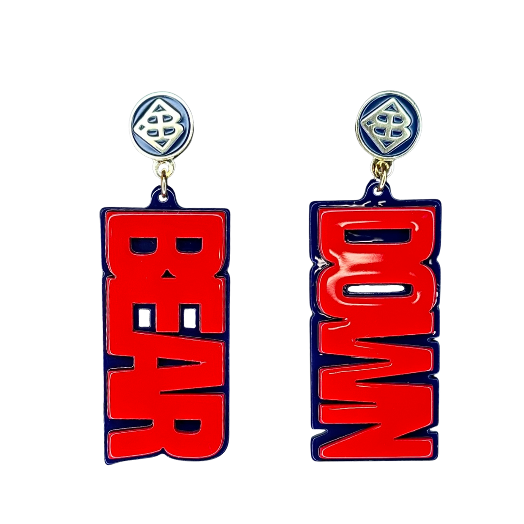 Arizona Red BEAR DOWN Earrings