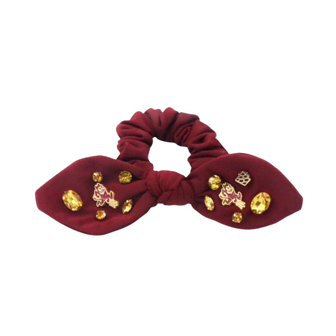 Arizona State Maroon Logo Bow Scrunchie