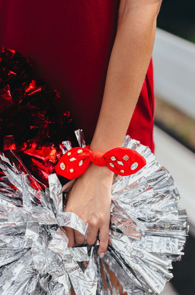 Arkansas Cardinal Red Logo Bow Scrunchie