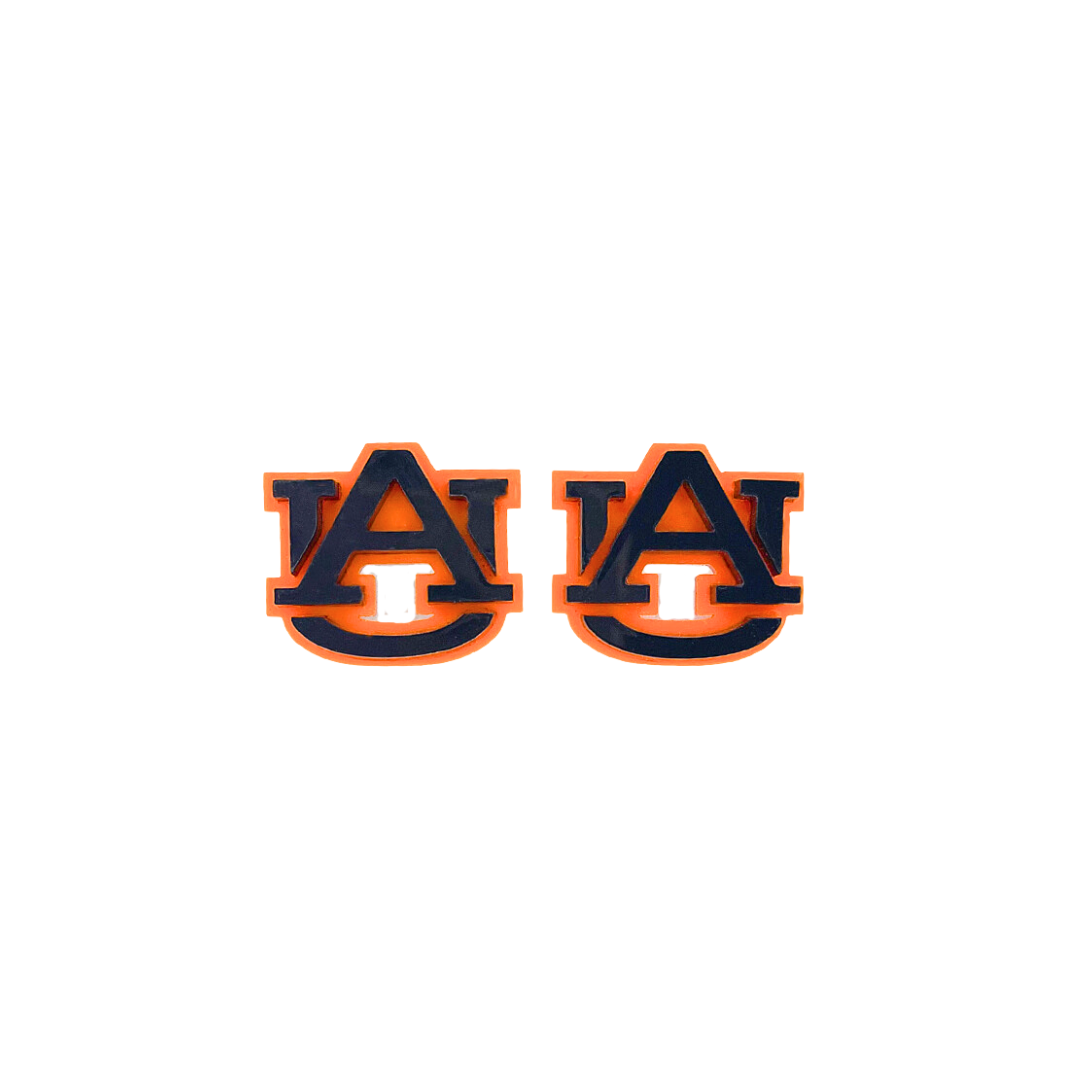 Auburn Navy & Orange AU Logo Studs