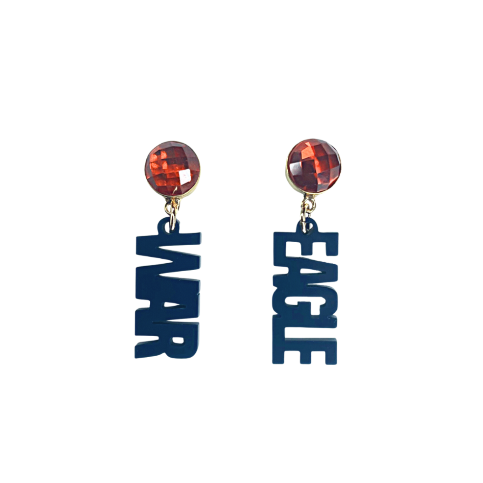 Auburn Mini Navy WAR EAGLE Earrings