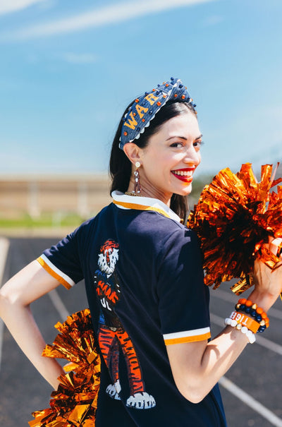 Auburn Orange Glitter Aubie Earrings