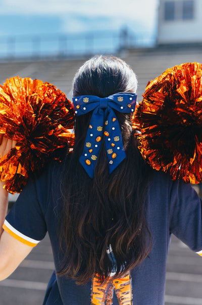 Auburn Navy Auburn Bow Barrette