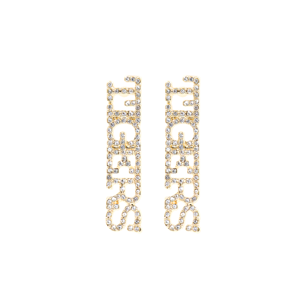 TIGERS Pavé Rhinestone Stud Earrings