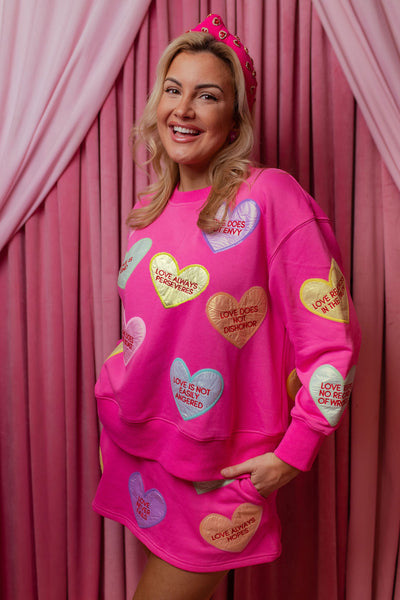 1 Corinthians Candy Hearts Sweatshirt