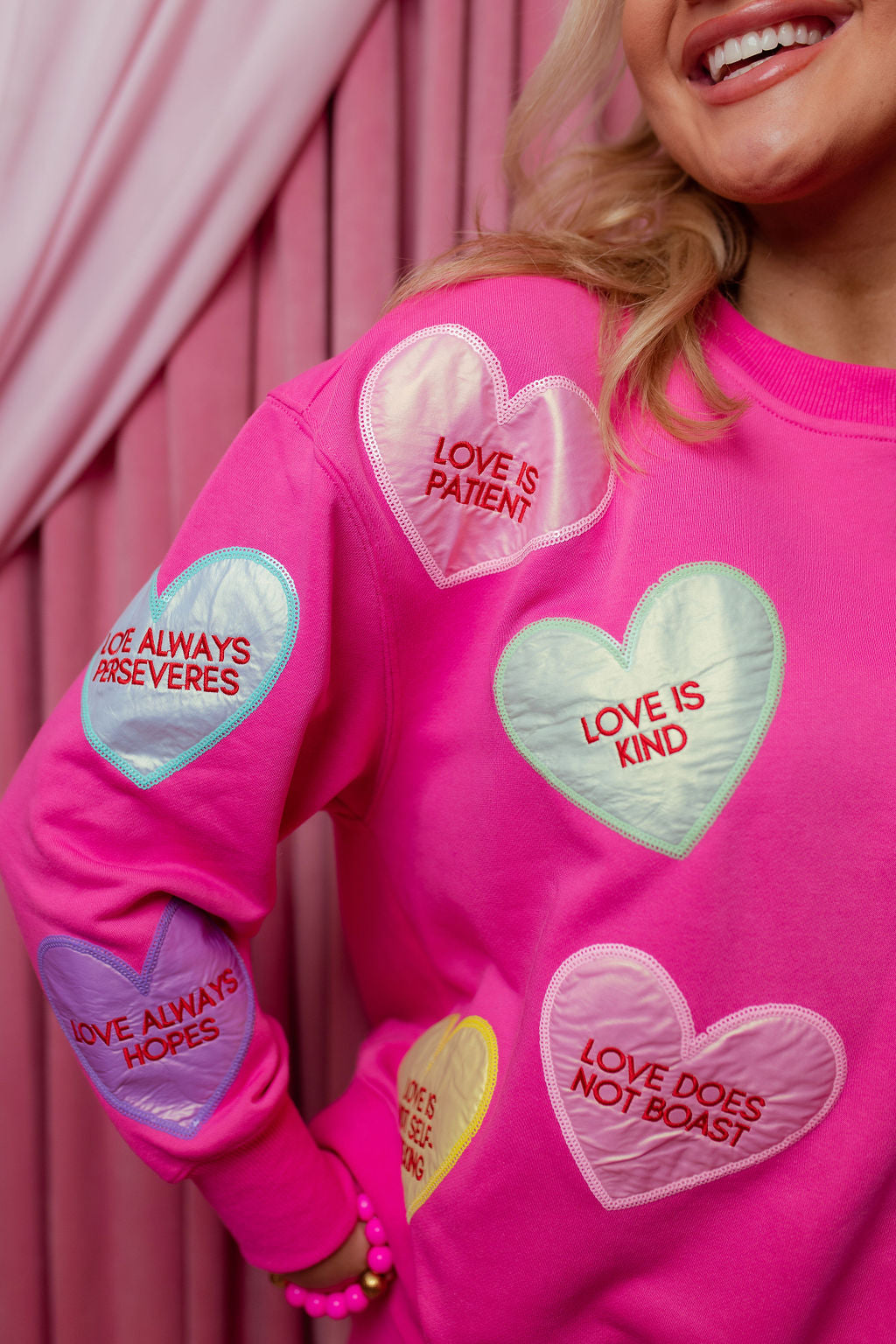 1 Corinthians Candy Hearts Sweatshirt