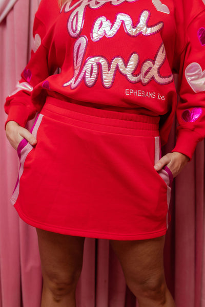 You Are Loved Red Skirt/Skort