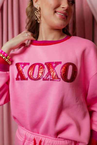 Pink XOXO Fleece-Lined Sweatshirt