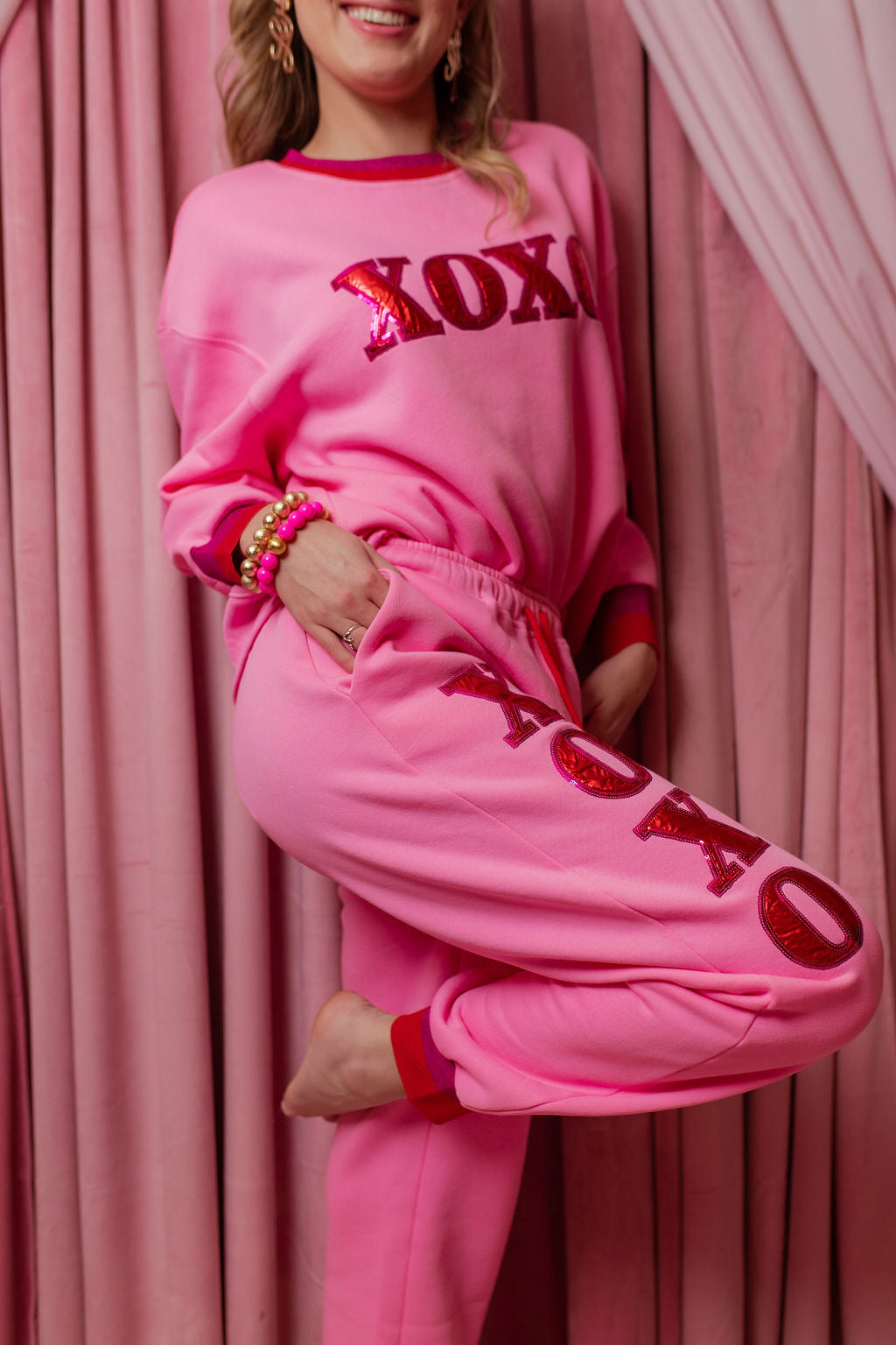 Pink XOXO Fleece-lined Sweatpants