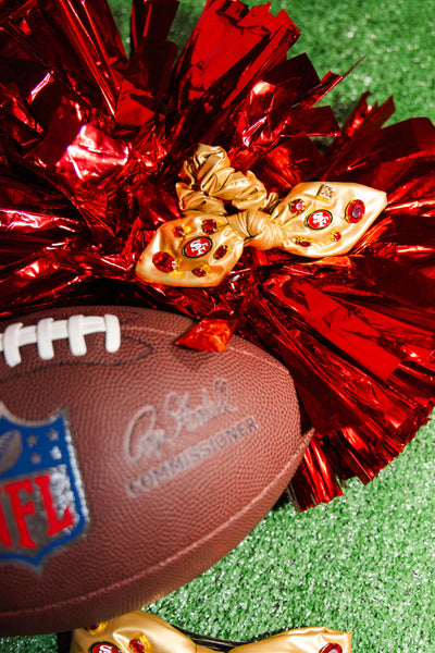 San Francisco 49ers Gold Logo Bow Scrunchie