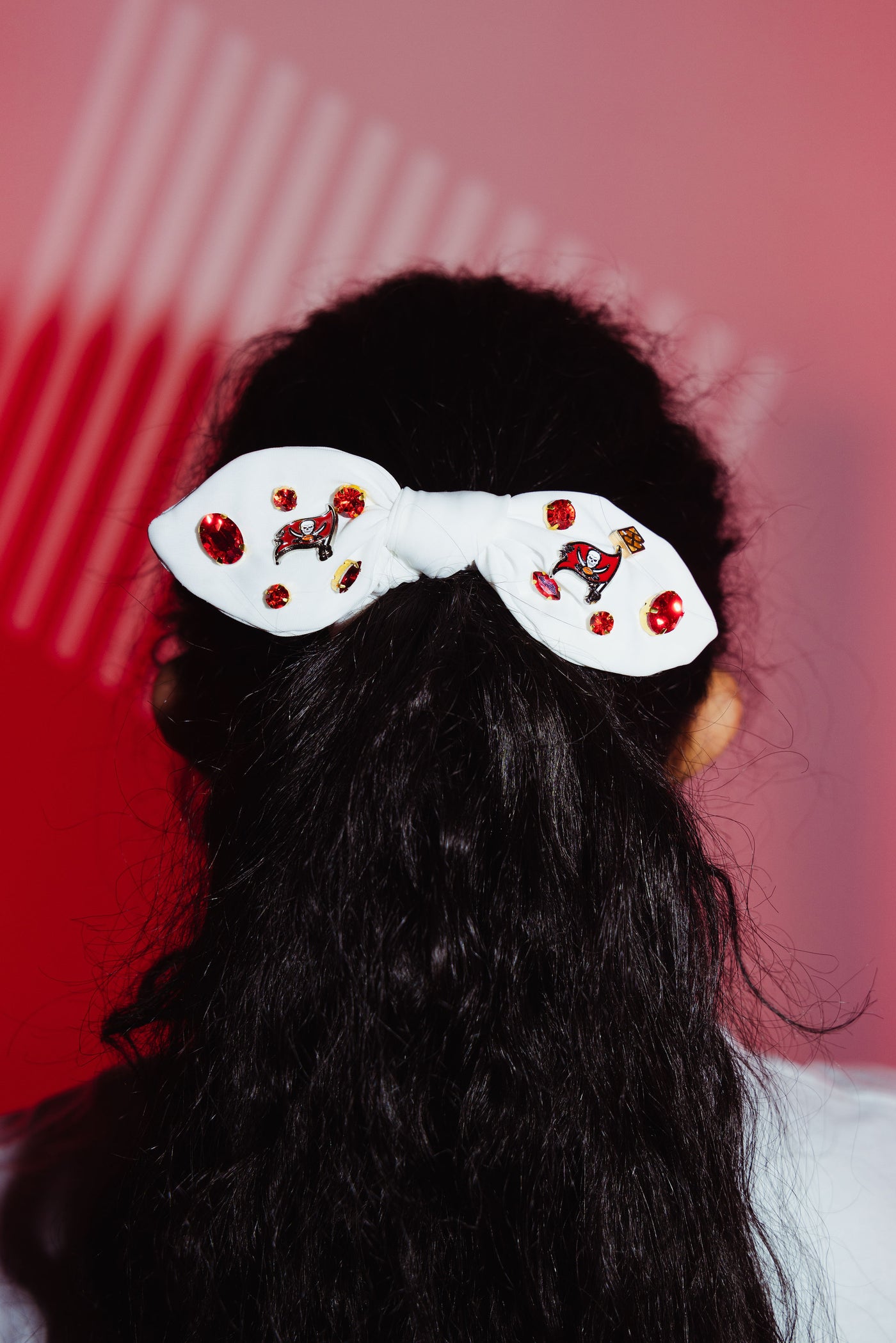 Tampa Bay Buccaneers White Logo Bow Scrunchie