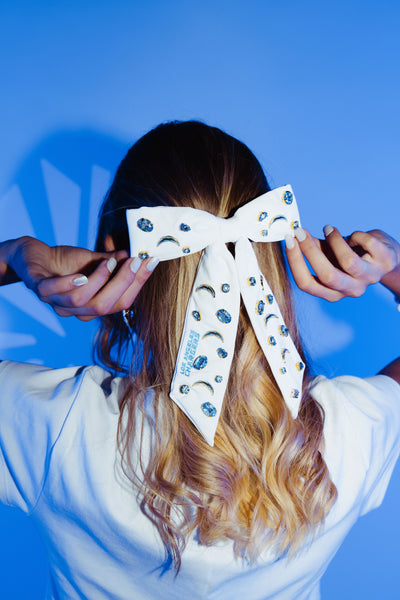 Los Angeles Chargers White Bow Barrette