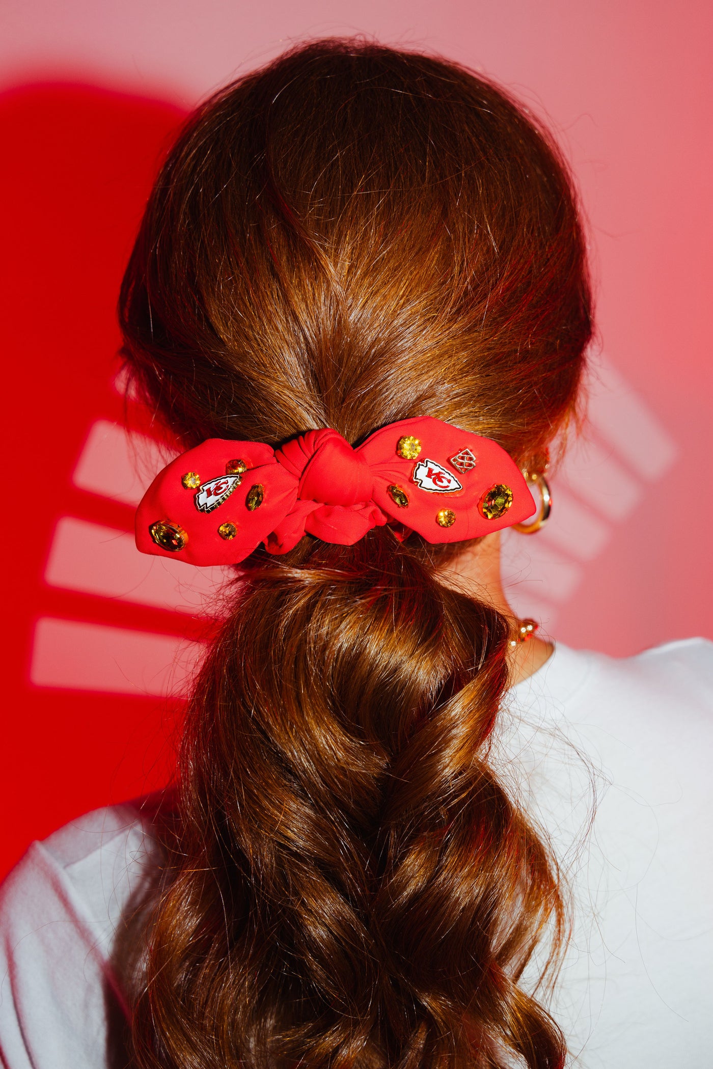 Kansas City Chiefs Red Logo Bow Scrunchie