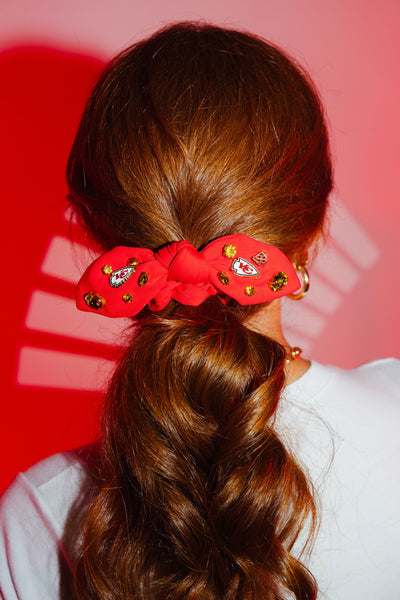 Kansas City Chiefs Red Logo Bow Scrunchie