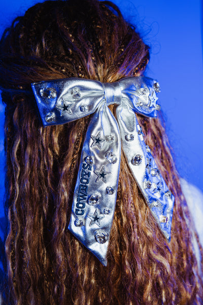 Dallas Cowboys Silver Bow Barrette