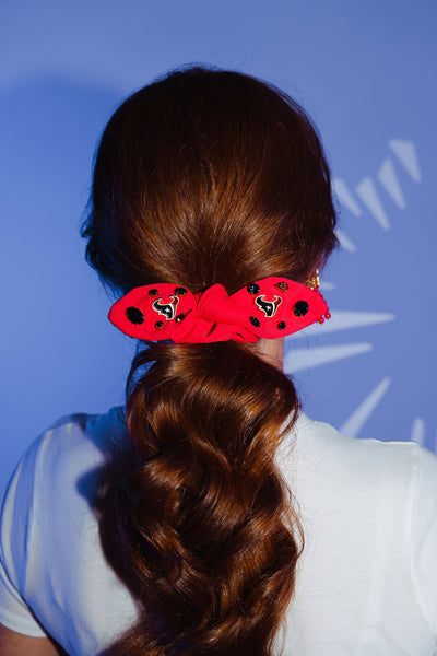 Houston Texans Red Logo Bow Scrunchie