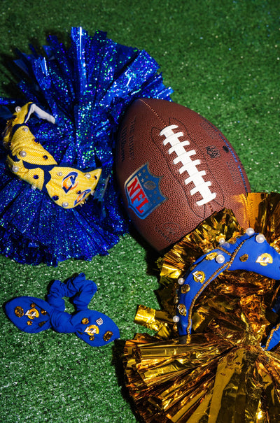 Los Angeles Rams Blue Logo Bow Scrunchie