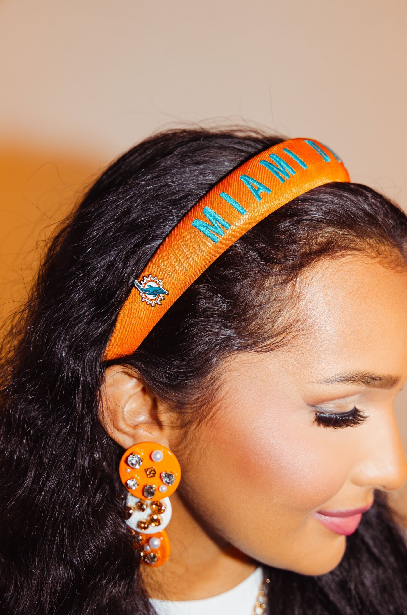 Miami Dolphins Thin Embroidered Headband