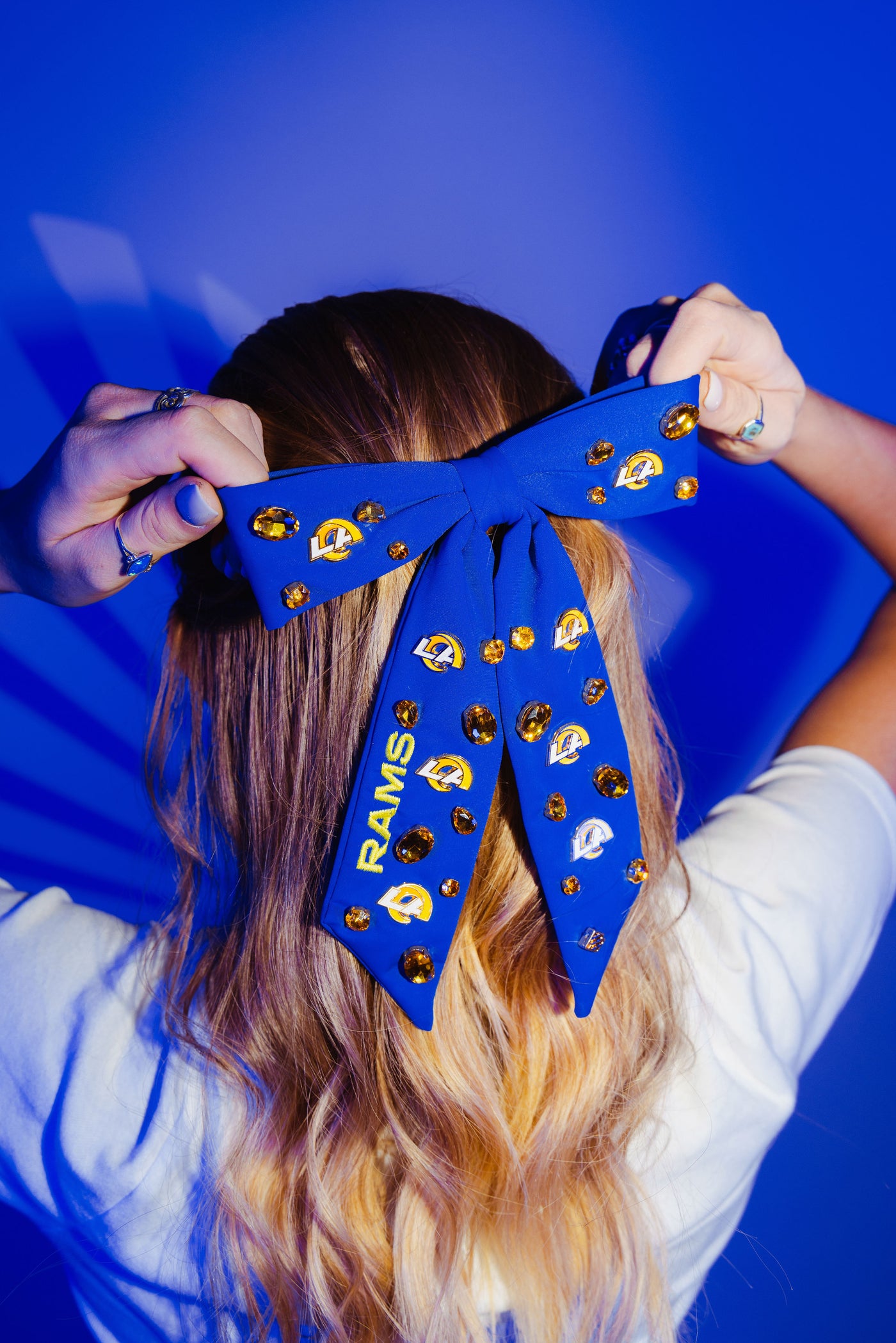 Los Angeles Rams Blue Bow Barrette