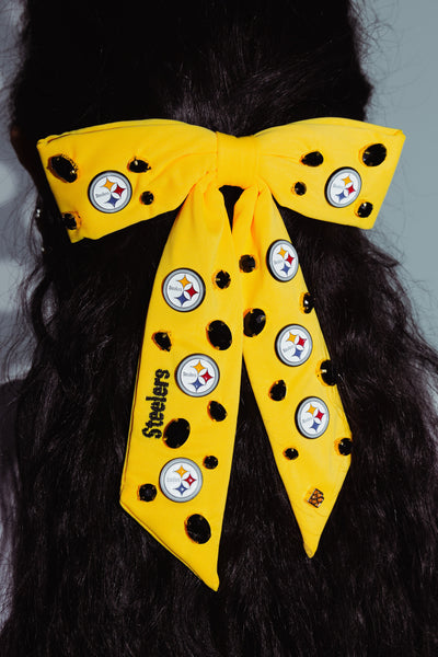 Pittsburgh Steelers Yellow Bow Barrette