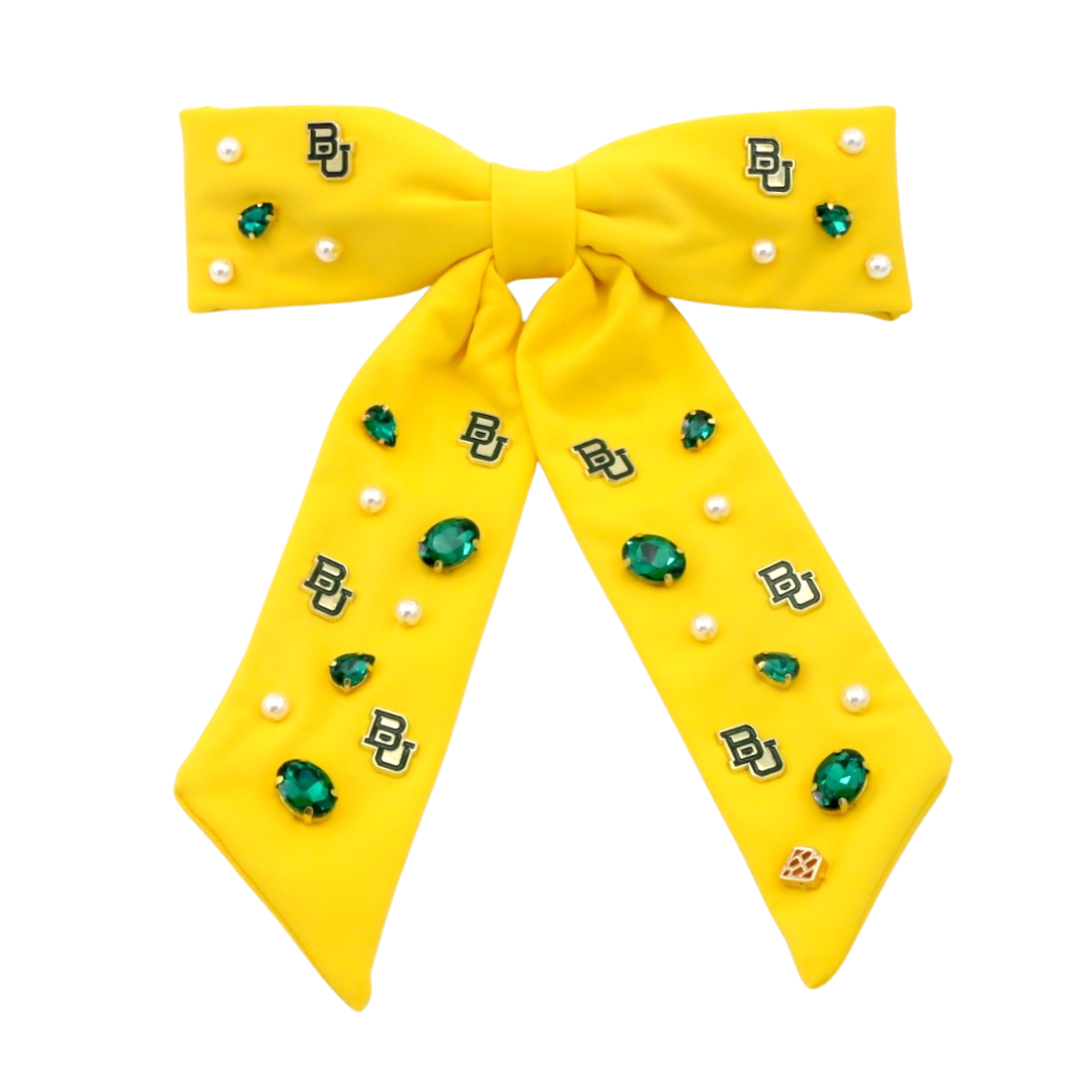 Baylor Yellow Bow Barrette