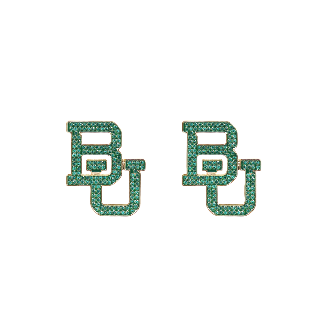 Baylor Pavé Logo Studs