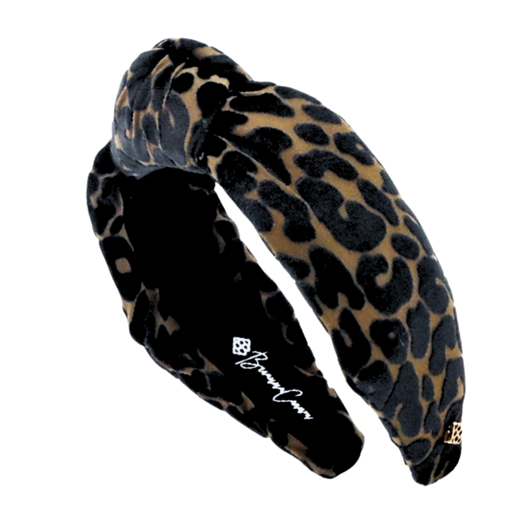 Black and Tan  Leopard Print Knotted Headband