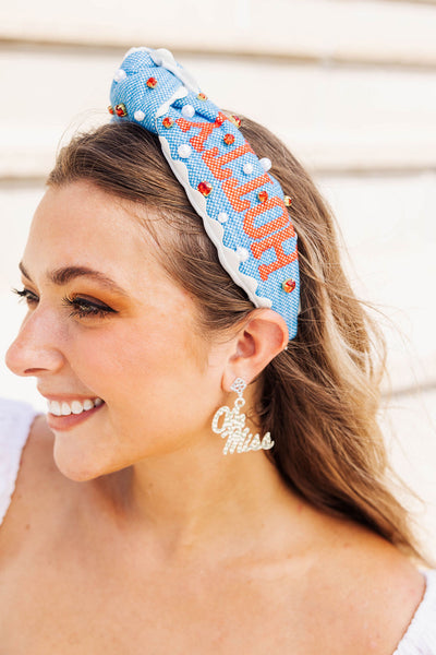 Ole Miss Adult Size HOTTY TODDY Cross Stitch Headband