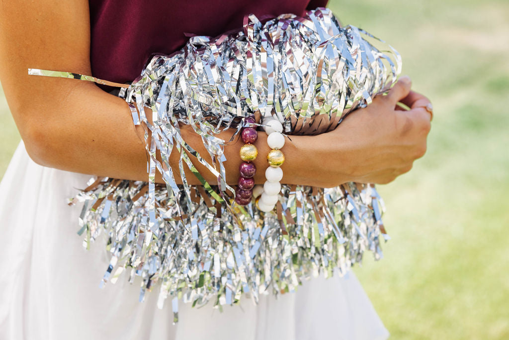 Maroon Beaded Brianna Bracelet