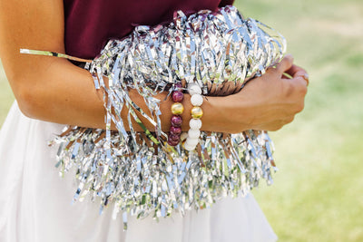 Maroon Beaded Brianna Bracelet