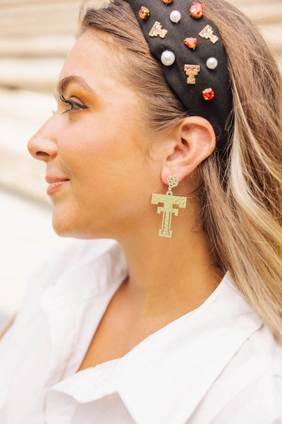 Texas Tech Gold Logo Earring with BC Logo