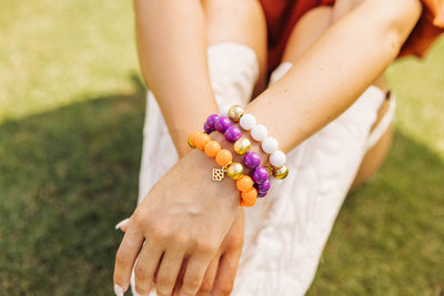 Orange Beaded Brianna Bracelet