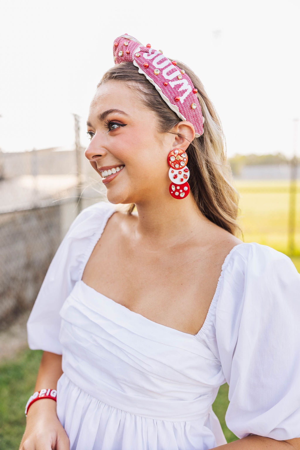 Arkansas Cardinal Red WOOO PIG Cuff