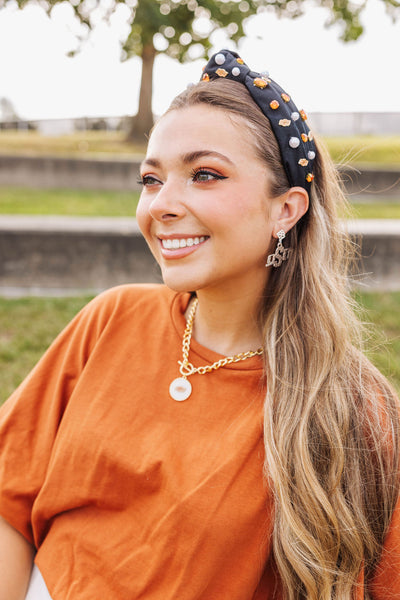 Oklahoma State Silver Logo Earring with BC Logo