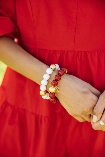 Crimson Beaded Brianna Bracelet