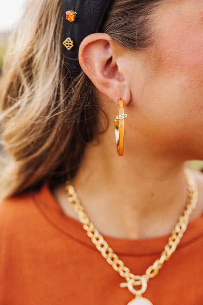 Oklahoma State Logo Hoop Earrings