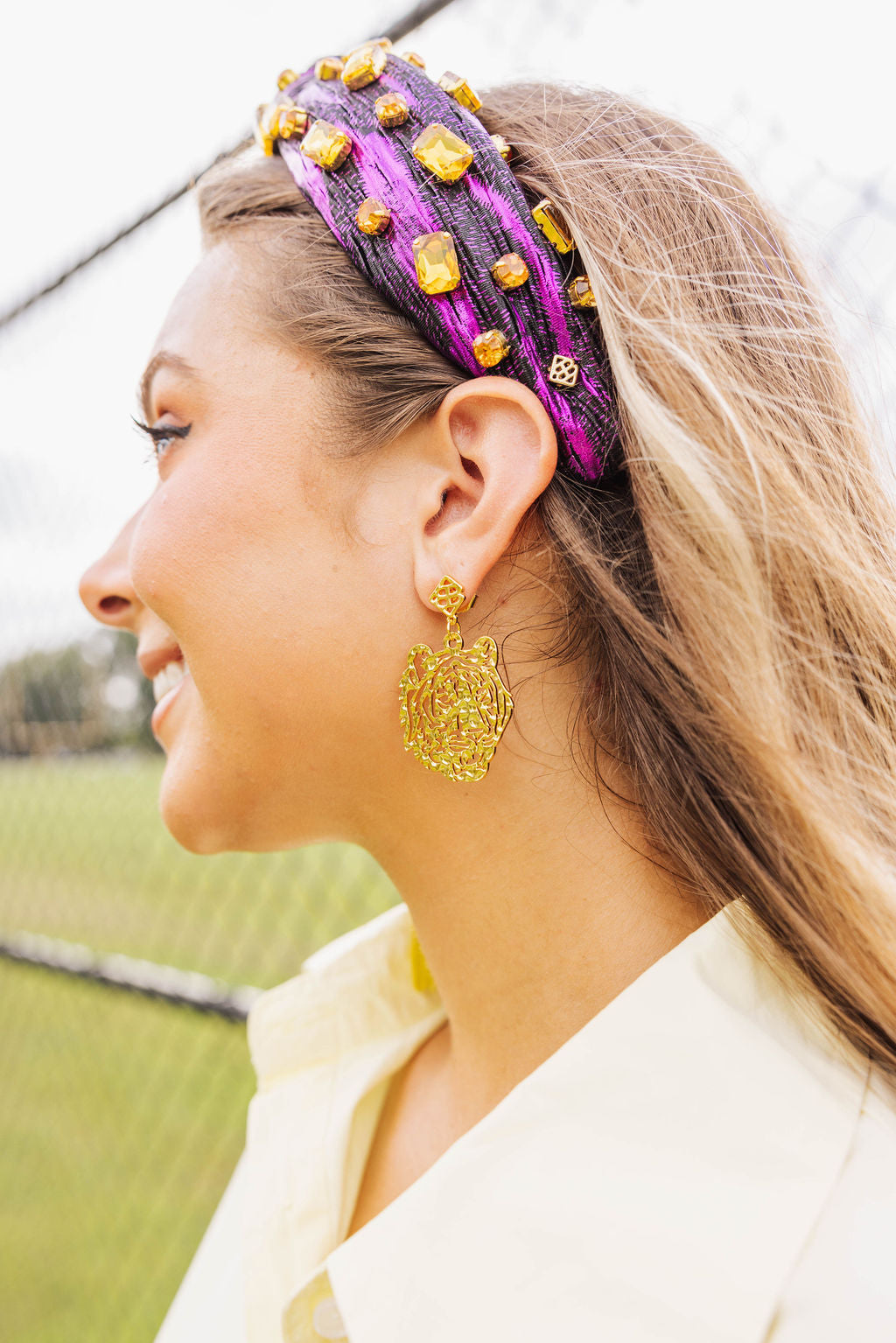 LSU Gold Tiger Earring with BC Logo