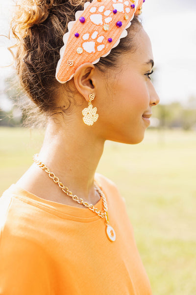 Clemson Adult Size Cross Stitch Headband