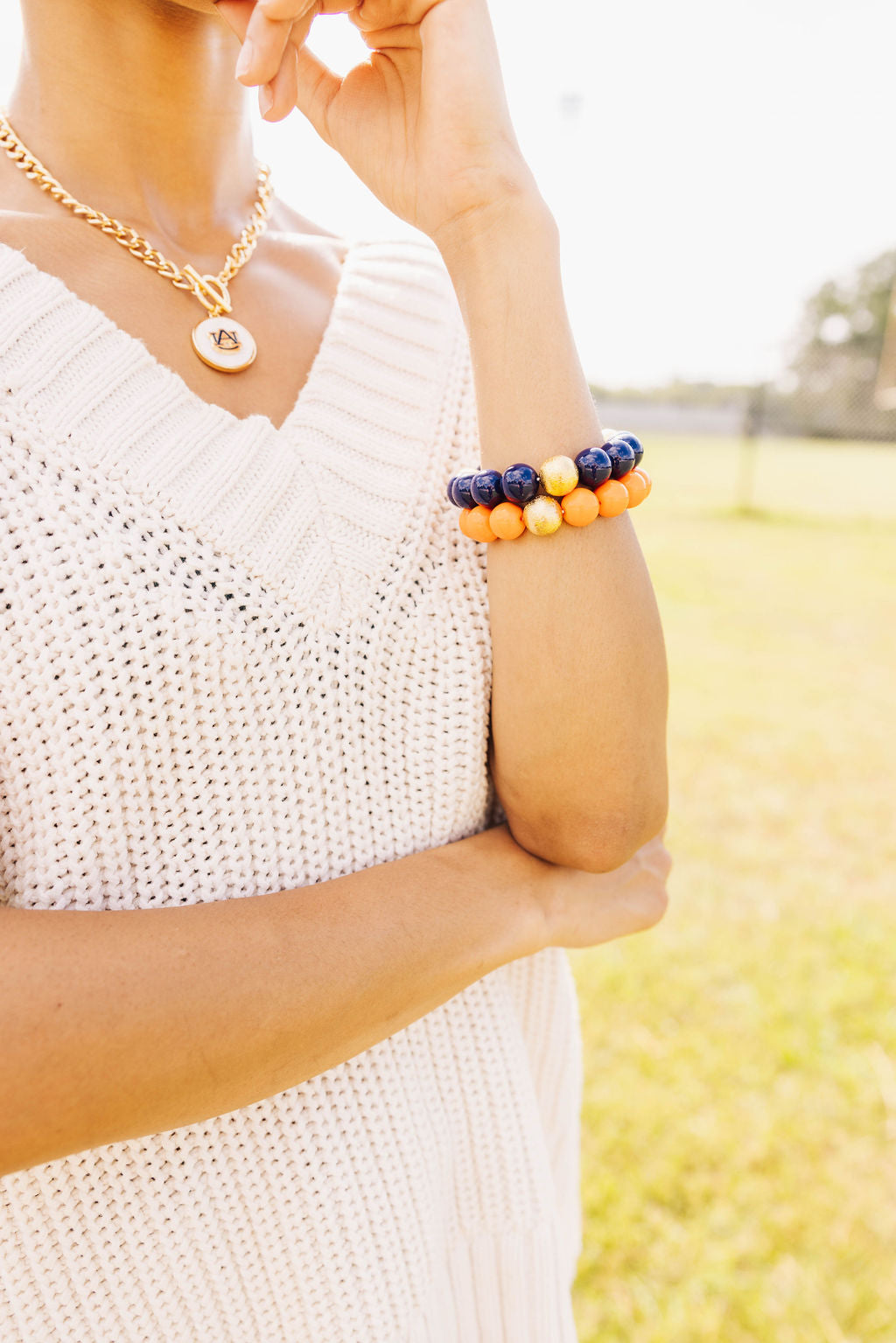 Navy Beaded Brianna Bracelet