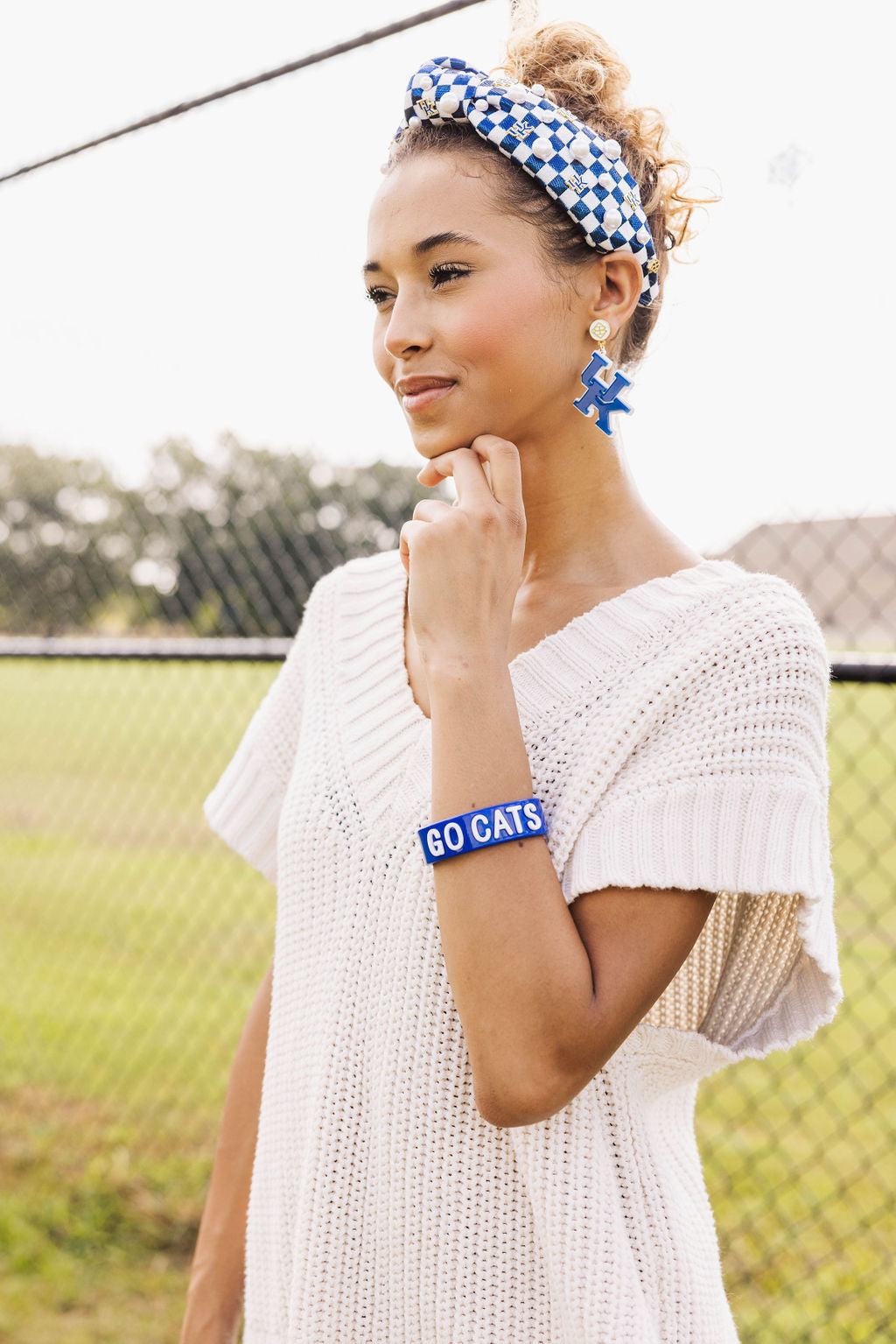 Kentucky Blue & White UK Earrings