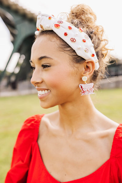 Oklahoma White Logo Headband