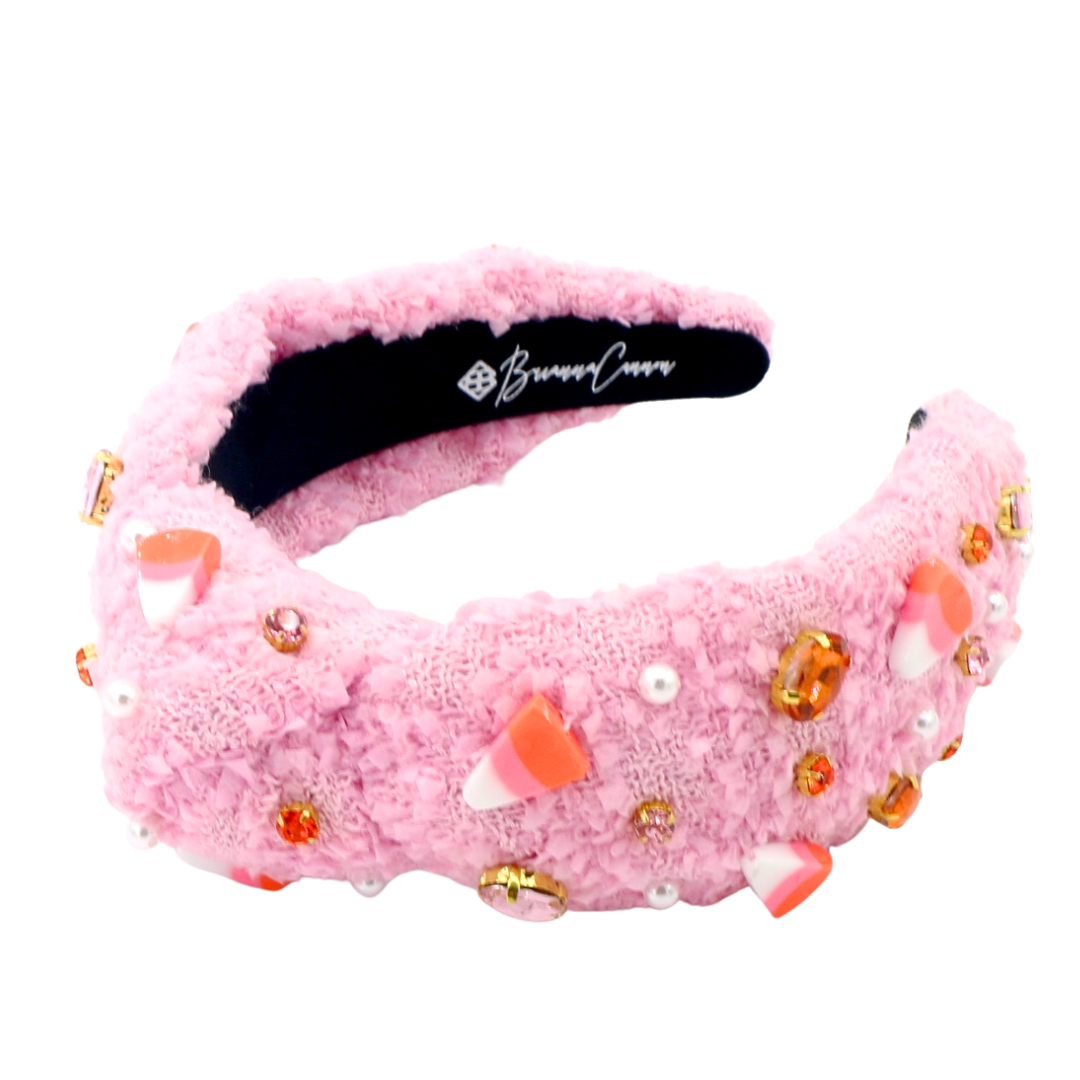 Adult Size Pink Candy Corn Headband with Crystals