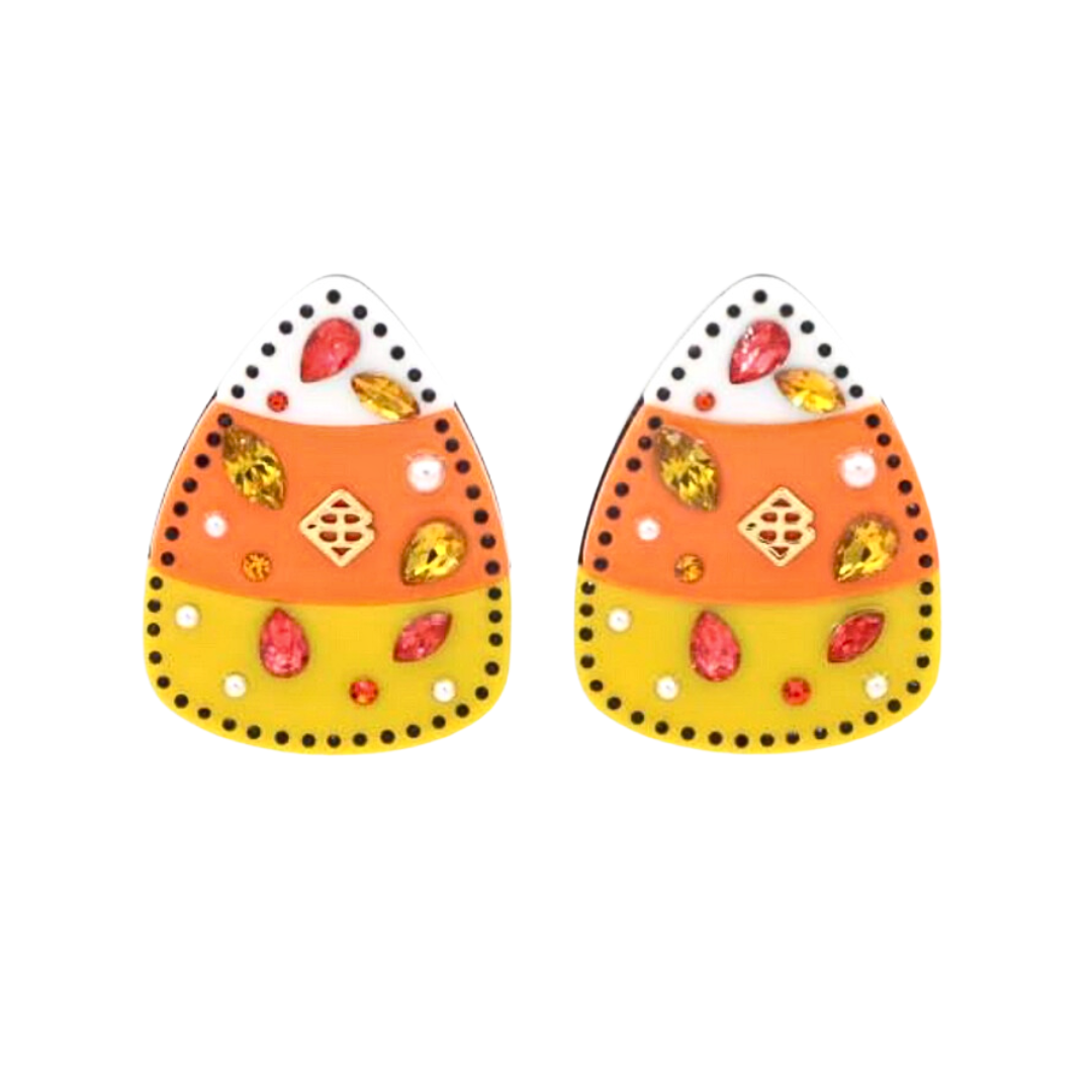 Large Candy Corn Stud Earrings