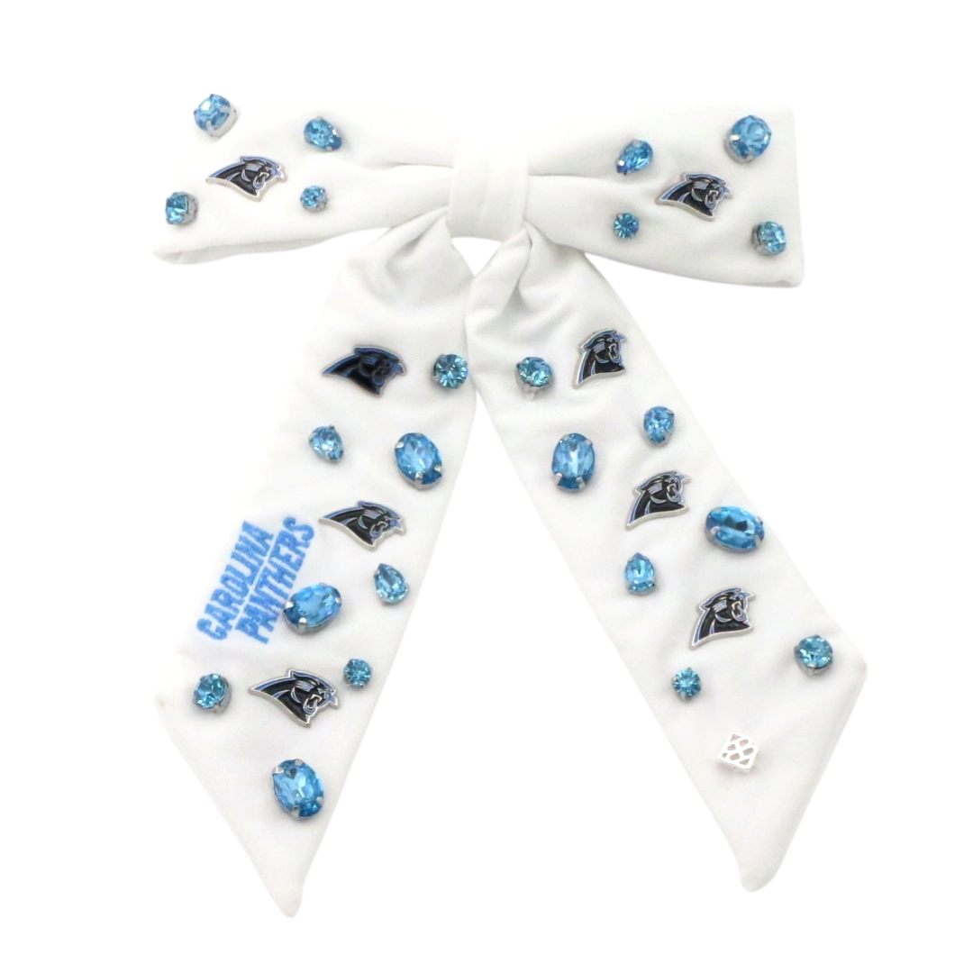 Carolina Panthers White Bow Barrette